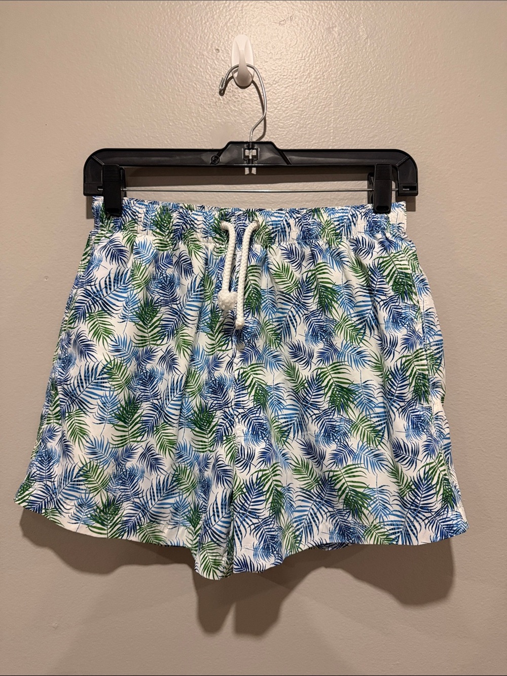 Zara Blue & Green Tropical Print Drawstring Women's Shorts